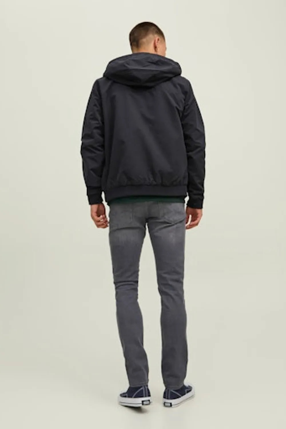 JACK JONES Erkek Siyah Kapüşonlu Mont 12200208