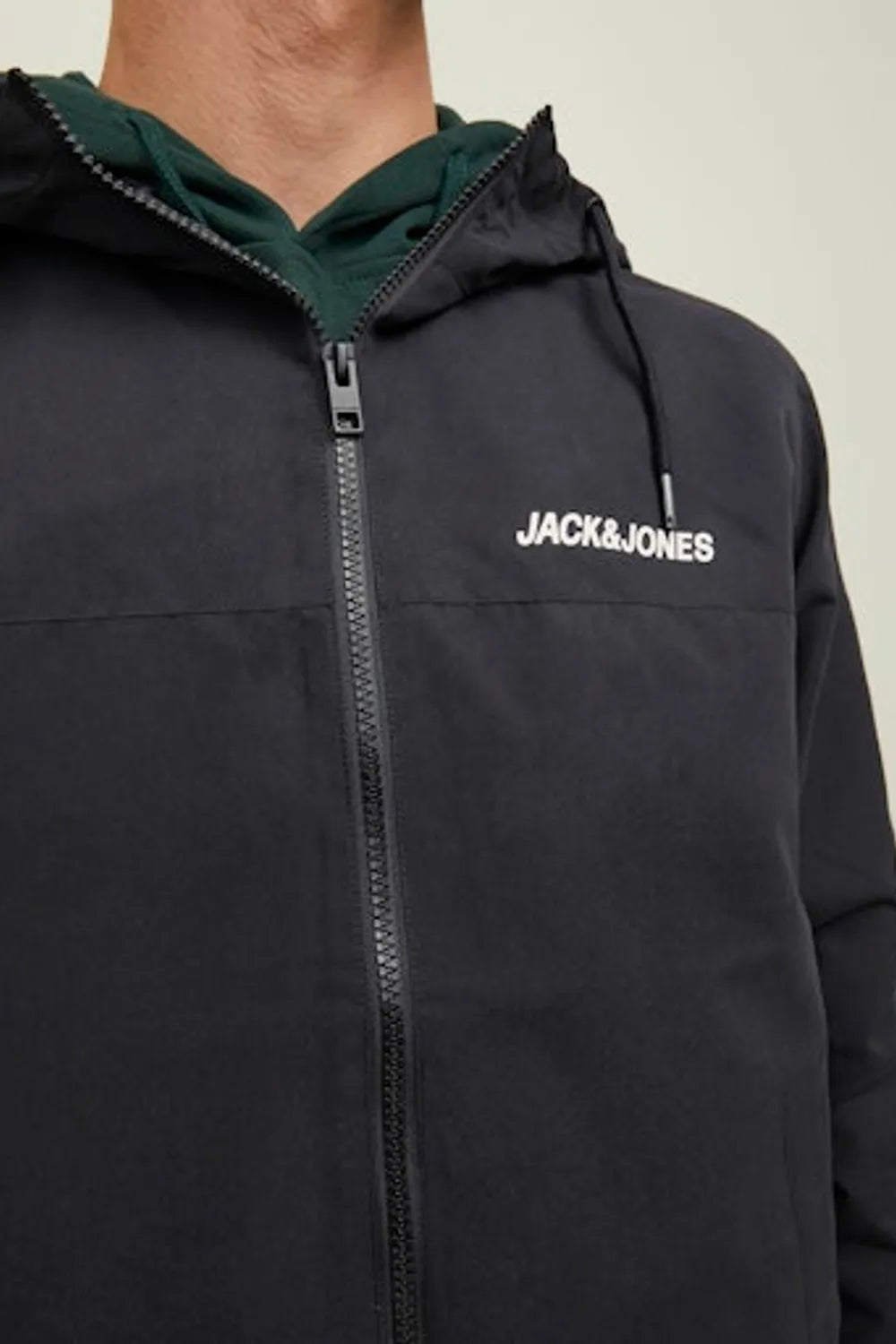 JACK JONES Erkek Siyah Kapüşonlu Mont 12200208