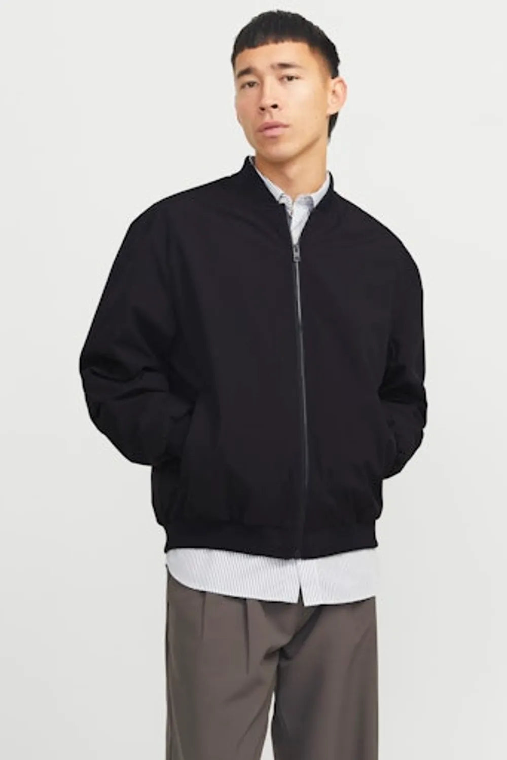 JACK JONES Erkek Siyah Bomber Ceket 12268608