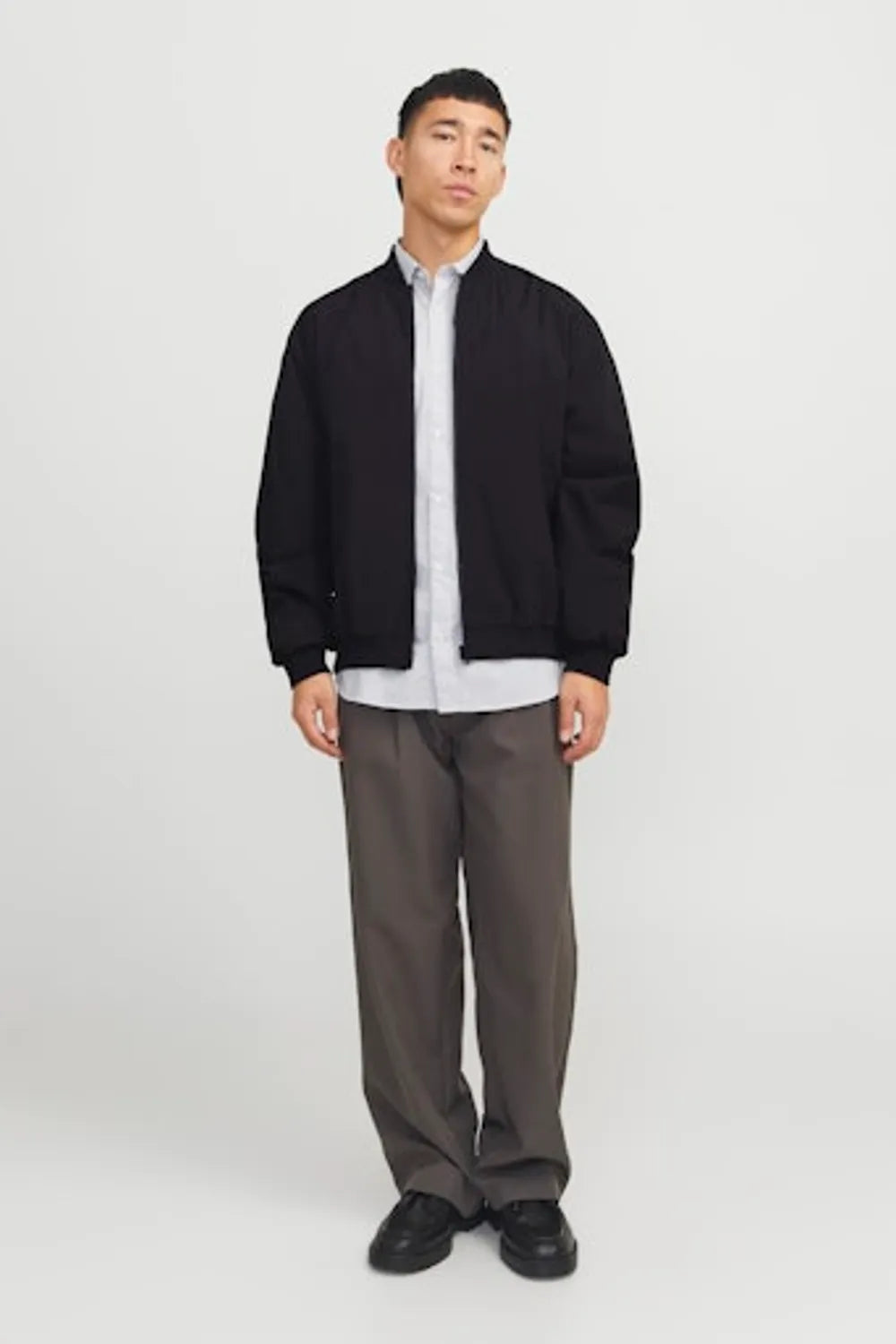 JACK JONES Erkek Siyah Bomber Ceket 12268608