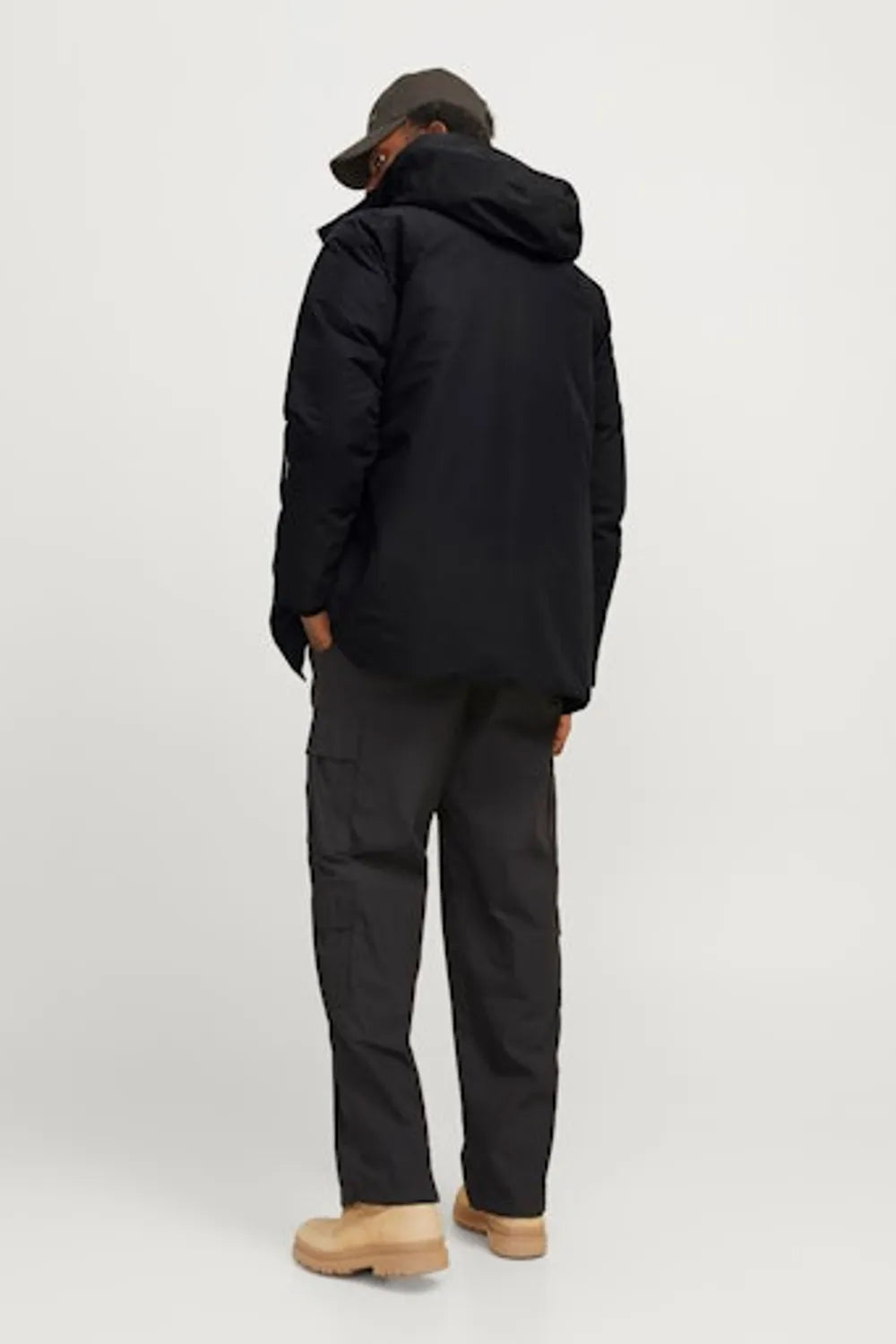 JACK JONES Erkek Siyah Kapüşonlu Mont 12264839