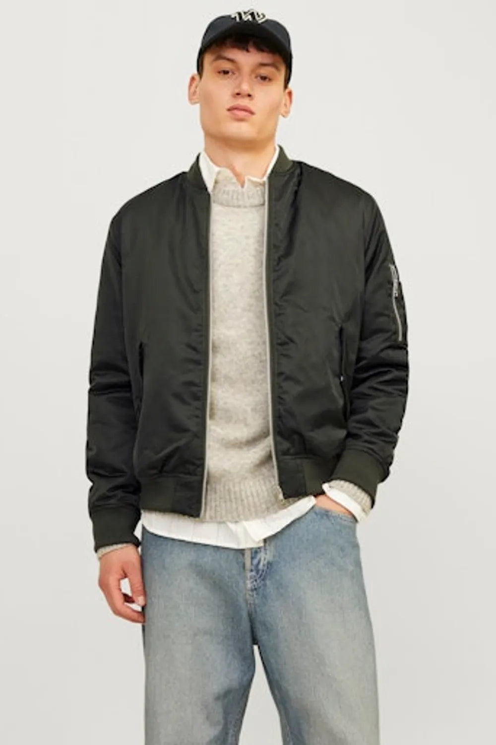 JACK JONES Erkek Siyah Bomber Mont 12256857
