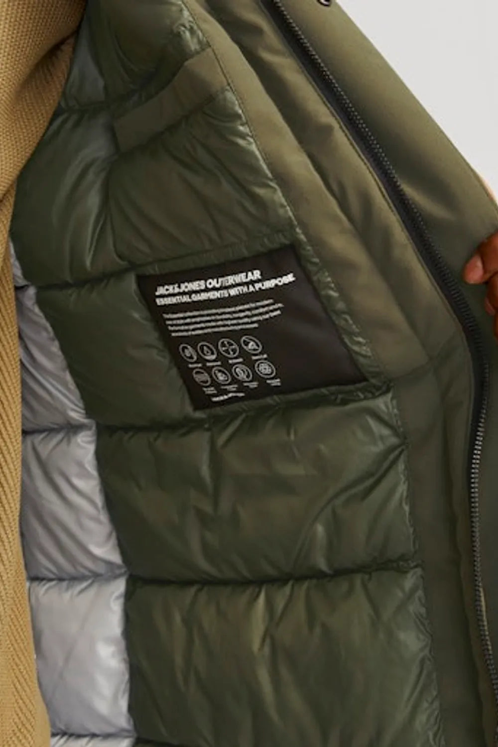 JACK JONES Erkek Haki Parka 12258403