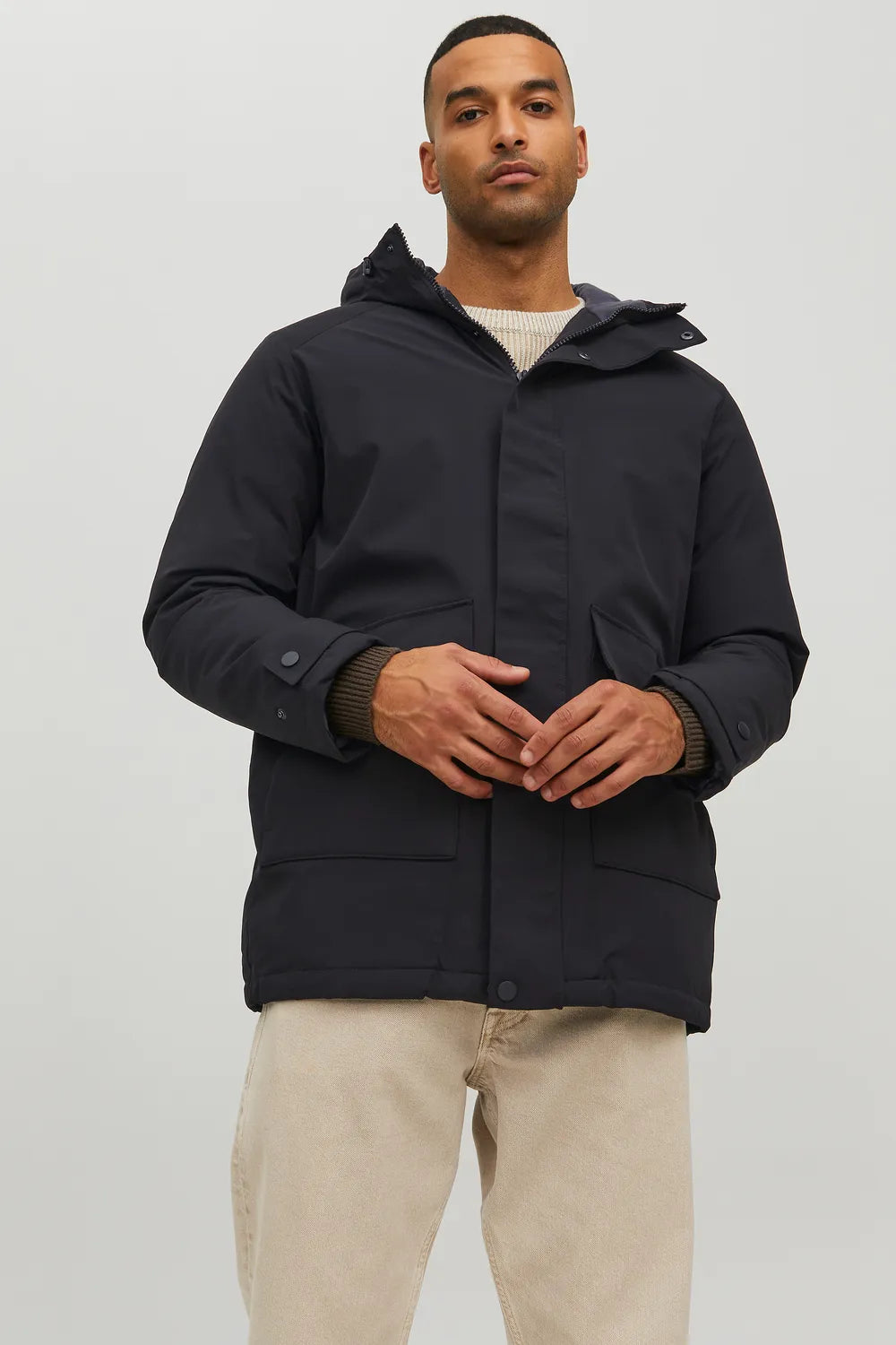 JACK JONES Erkek Siyah Parka 12211896