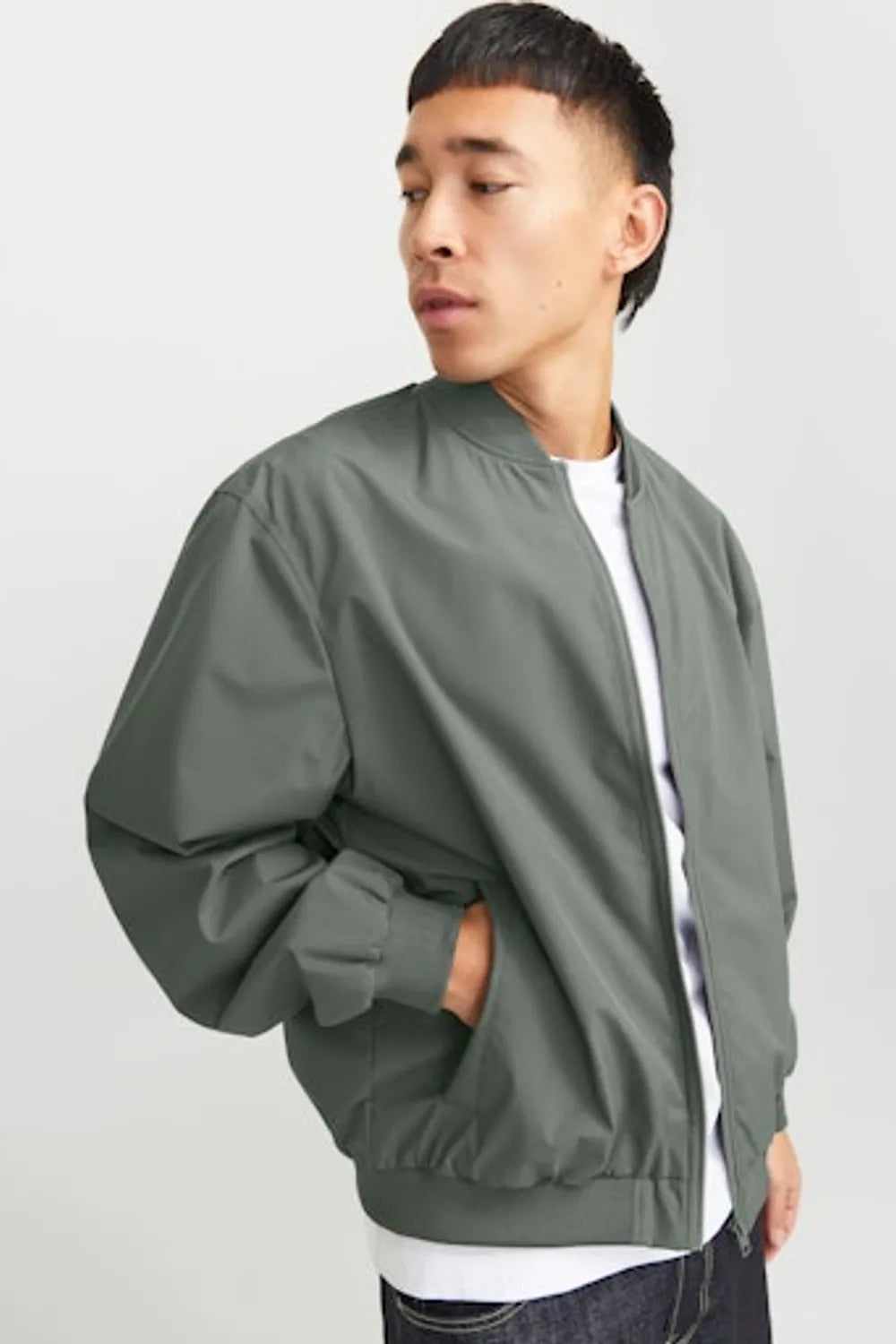 JACK JONES Erkek Yeşil Bomber Ceket 12268608