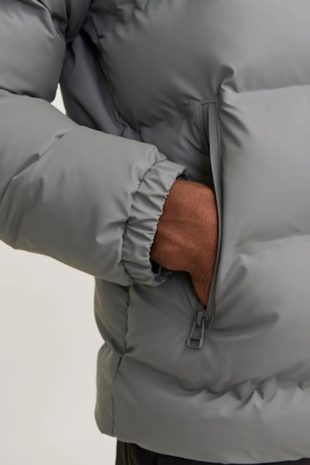 JACK JONES Erkek Gri Püsküllü Puffer 12239020