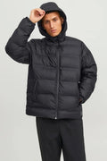 JACK JONES Erkek Siyah Püsküllü Mont 12239020