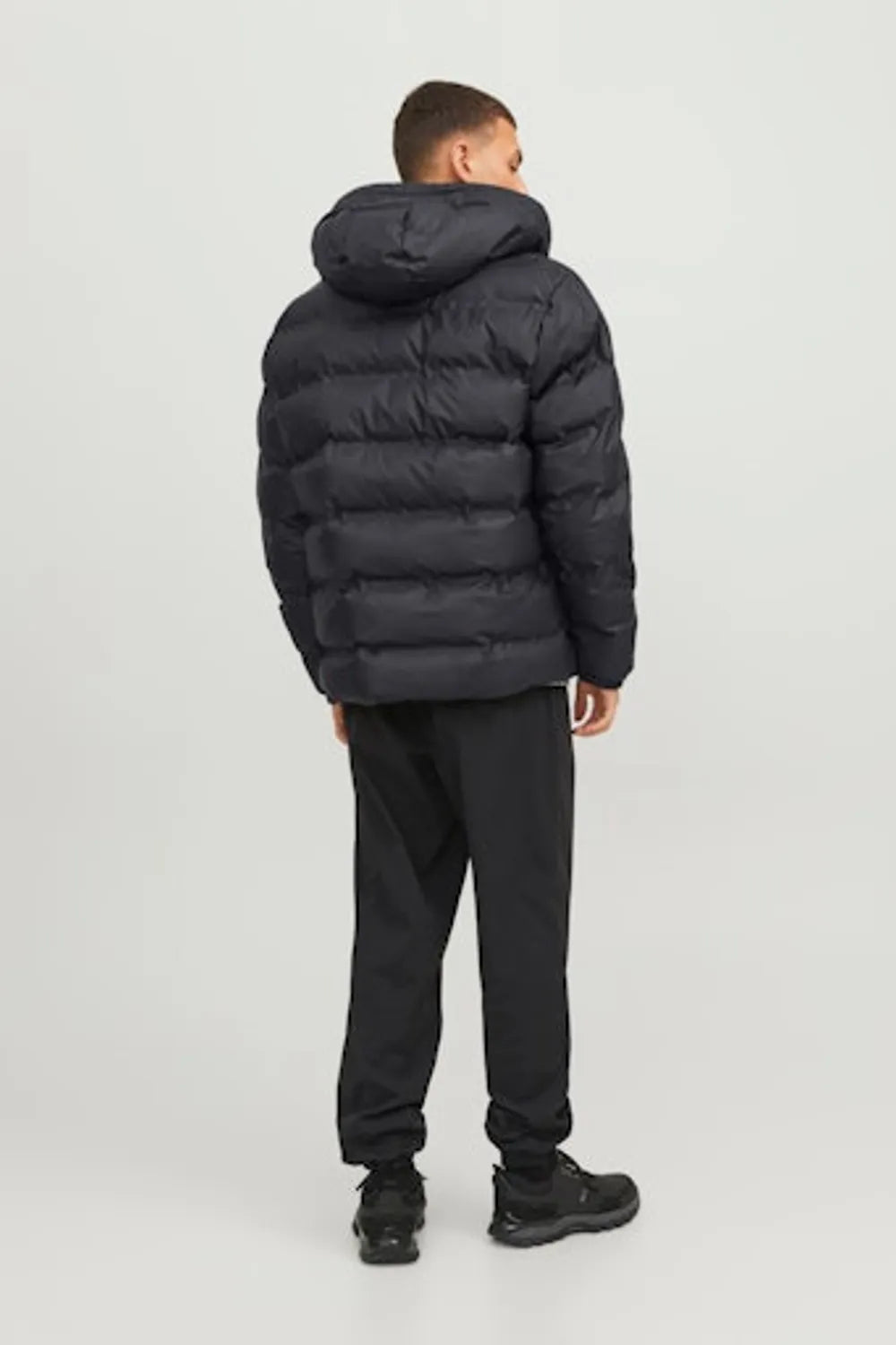 JACK JONES Erkek Siyah Püsküllü Mont 12239020