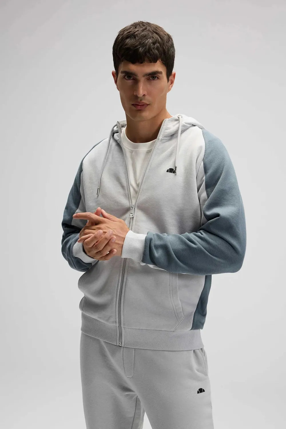 Ellesse Erkek Gri Kapüşonlu Sweat EM560-GI