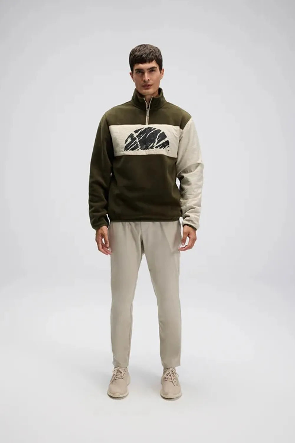 Ellesse Erkek Haki Yarım Fermuarlı Sweat EM519-KH