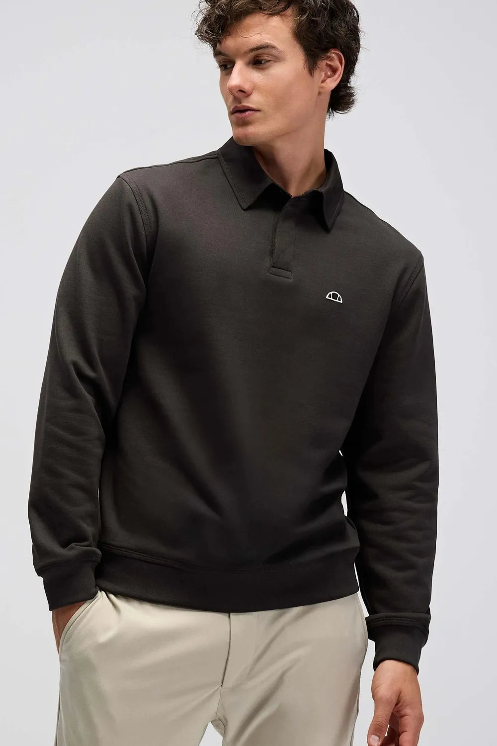 Ellesse Erkek Haki Polo Sweatshirt EM607-KH