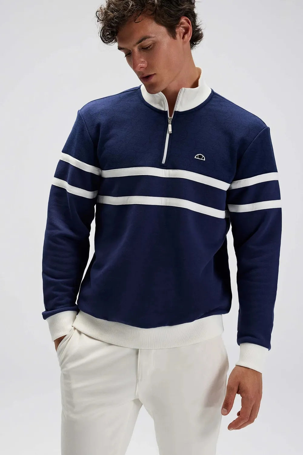 Ellesse Erkek Lacivert Yarım Fermuarlı Sweat EM619-NV