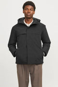 Jack Jones Erkek  Su Geçirmez Softshell Kapüşonlu Siyah  Mont 12259457S