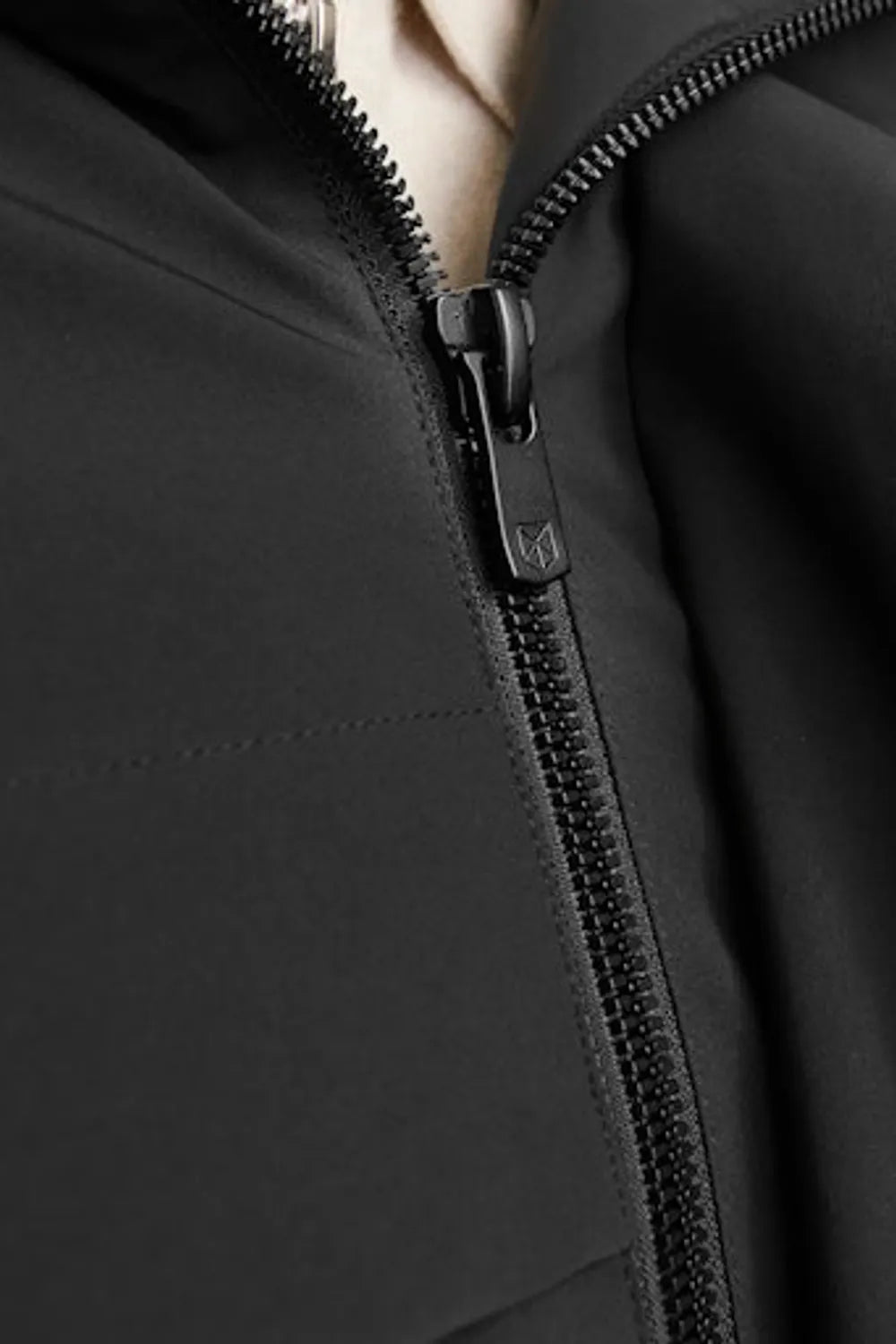Jack Jones Erkek  Su Geçirmez Softshell Kapüşonlu Siyah  Mont 12259457S