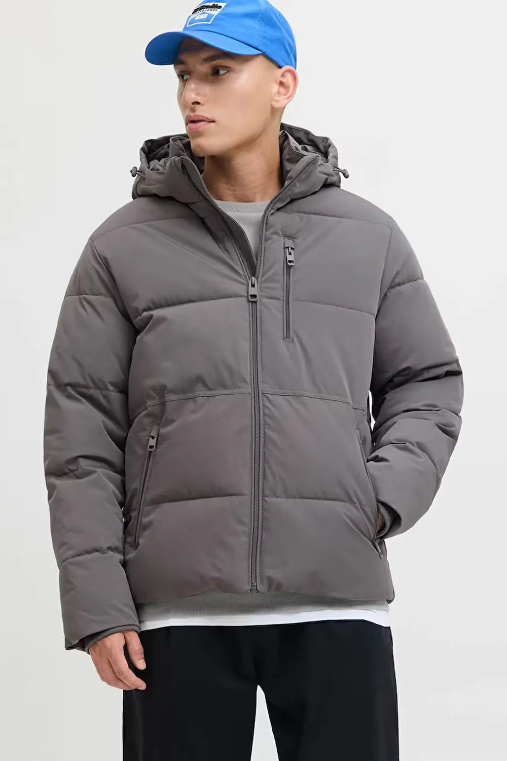 Jack & Jones Erkek Koyu Gri Puffer 12278792