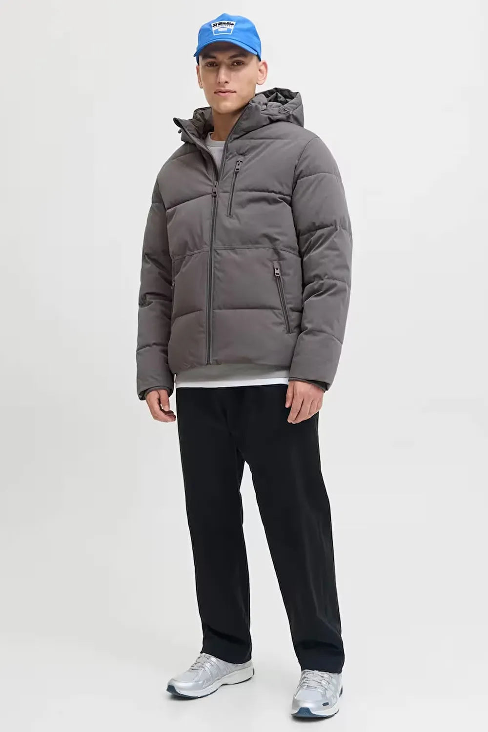 Jack & Jones Erkek Koyu Gri Puffer 12278792