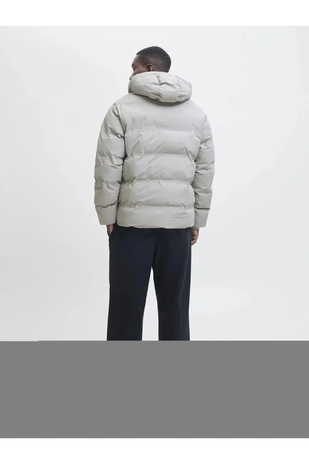 Jack & Jones Erkek Açık Gri Puffer Hood 12278749