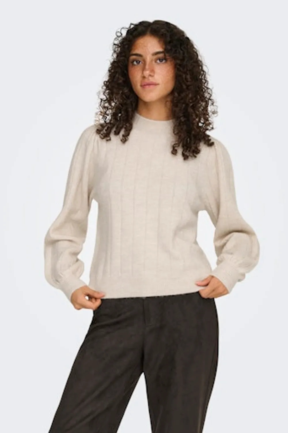 ONLY Kadın Açık Gri Bej Kazak 15343012