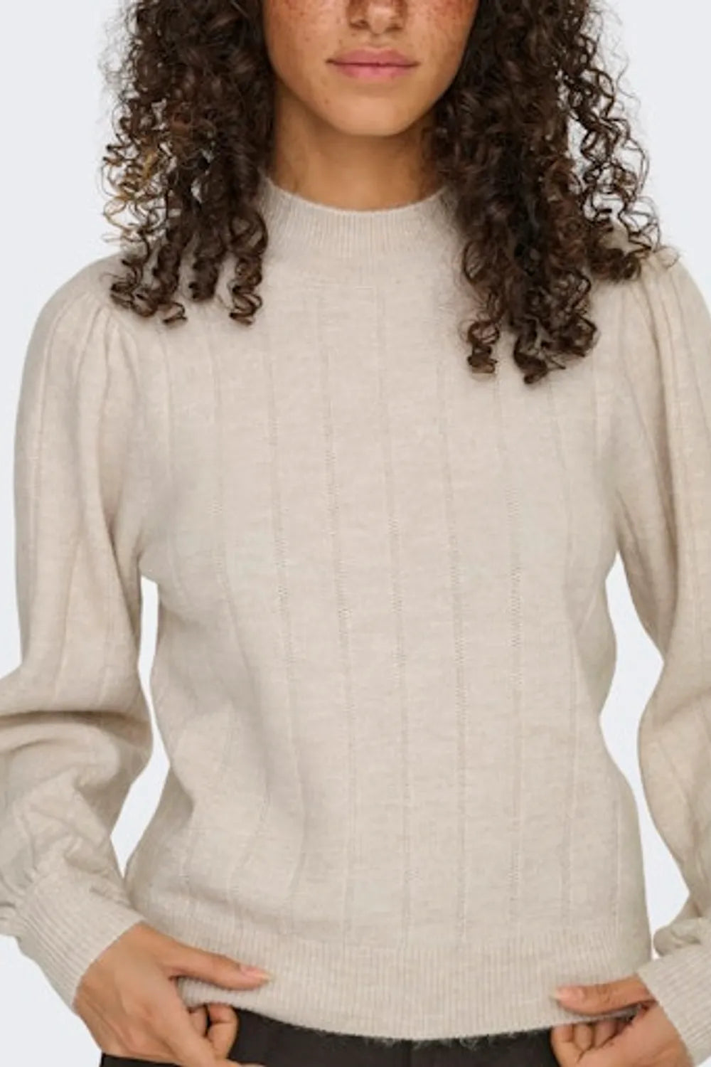 ONLY Kadın Açık Gri Bej Kazak 15343012