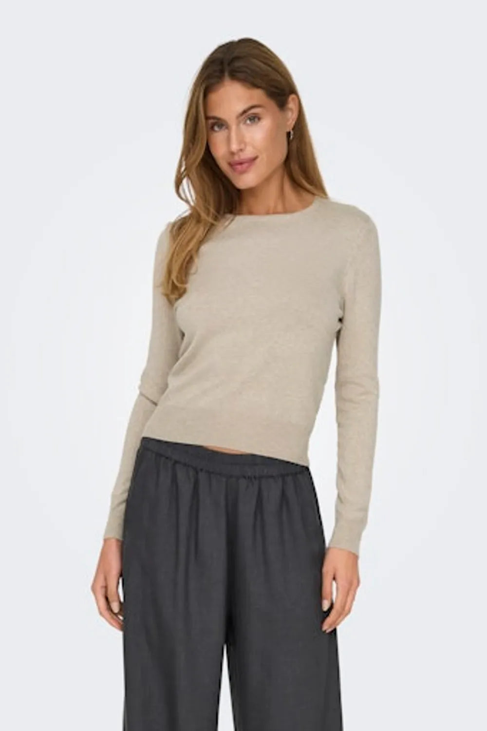 ONLY Kadın Açık Gri-Bej Kazak 15333989