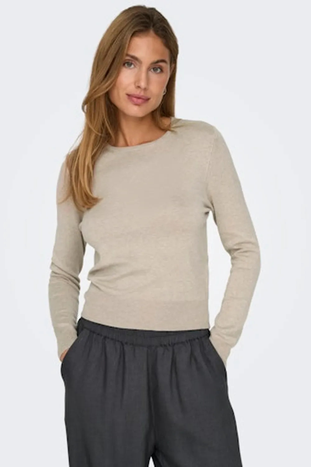 ONLY Kadın Açık Gri-Bej Kazak 15333989