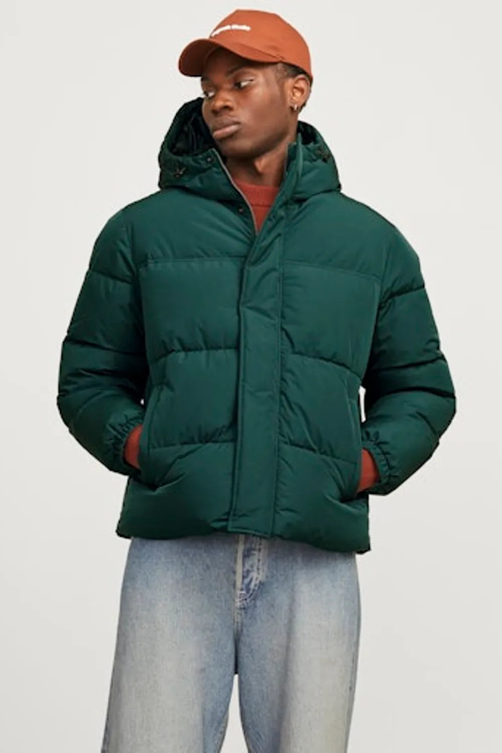 Jack Jones Erkek Essentials Jjebradley Comfort Fit Kapüşonlu Yeşil  Mont  12256974Y