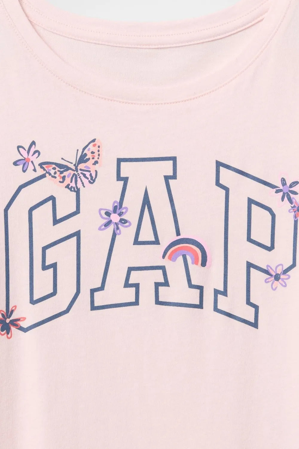 GAP V-Hs Ss Logo Tee Pudra Kız Çocuk T-Shirt 721891001