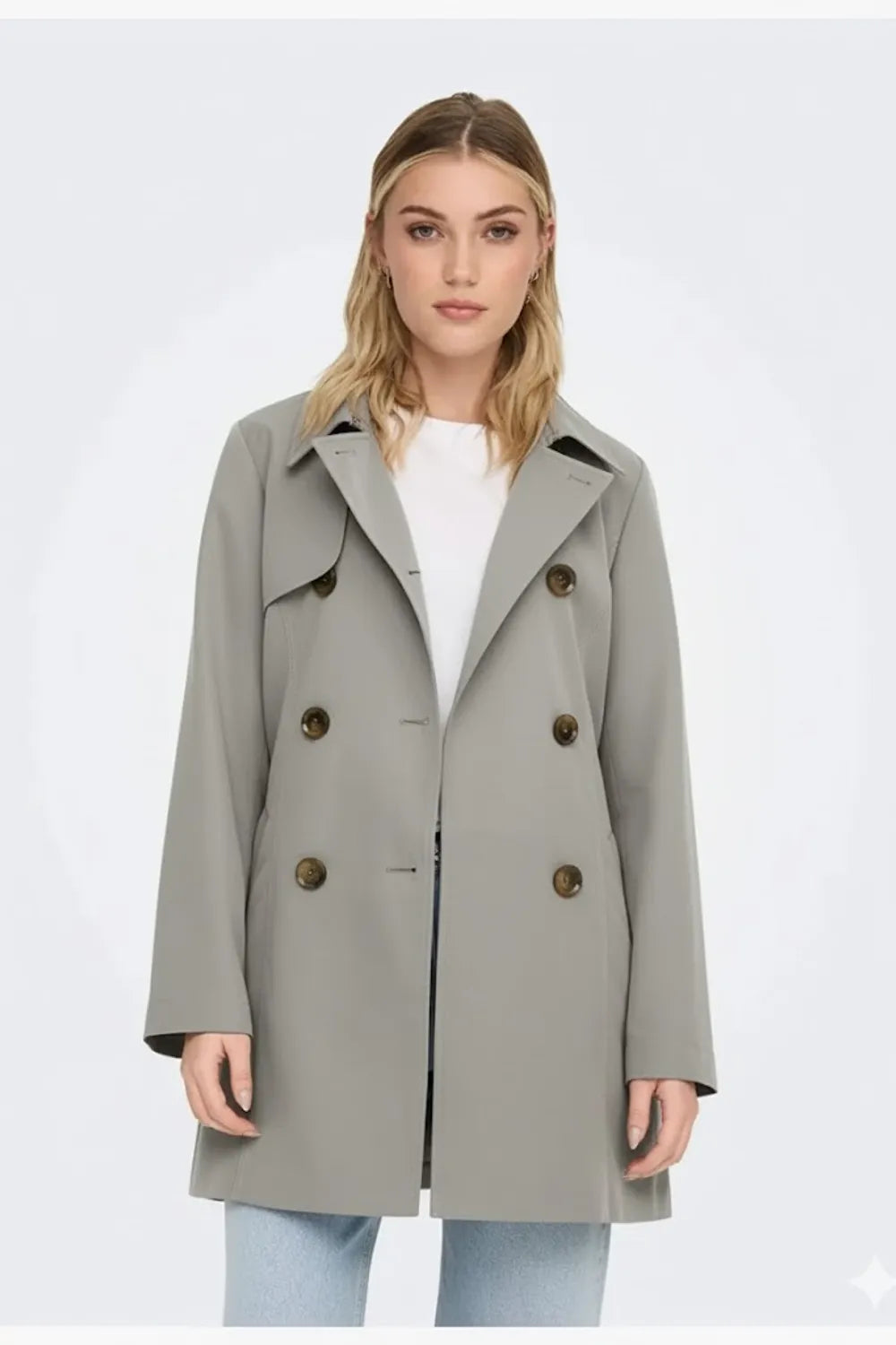 ONLY Kadın Taş Grisi Trenchcoat 15191821