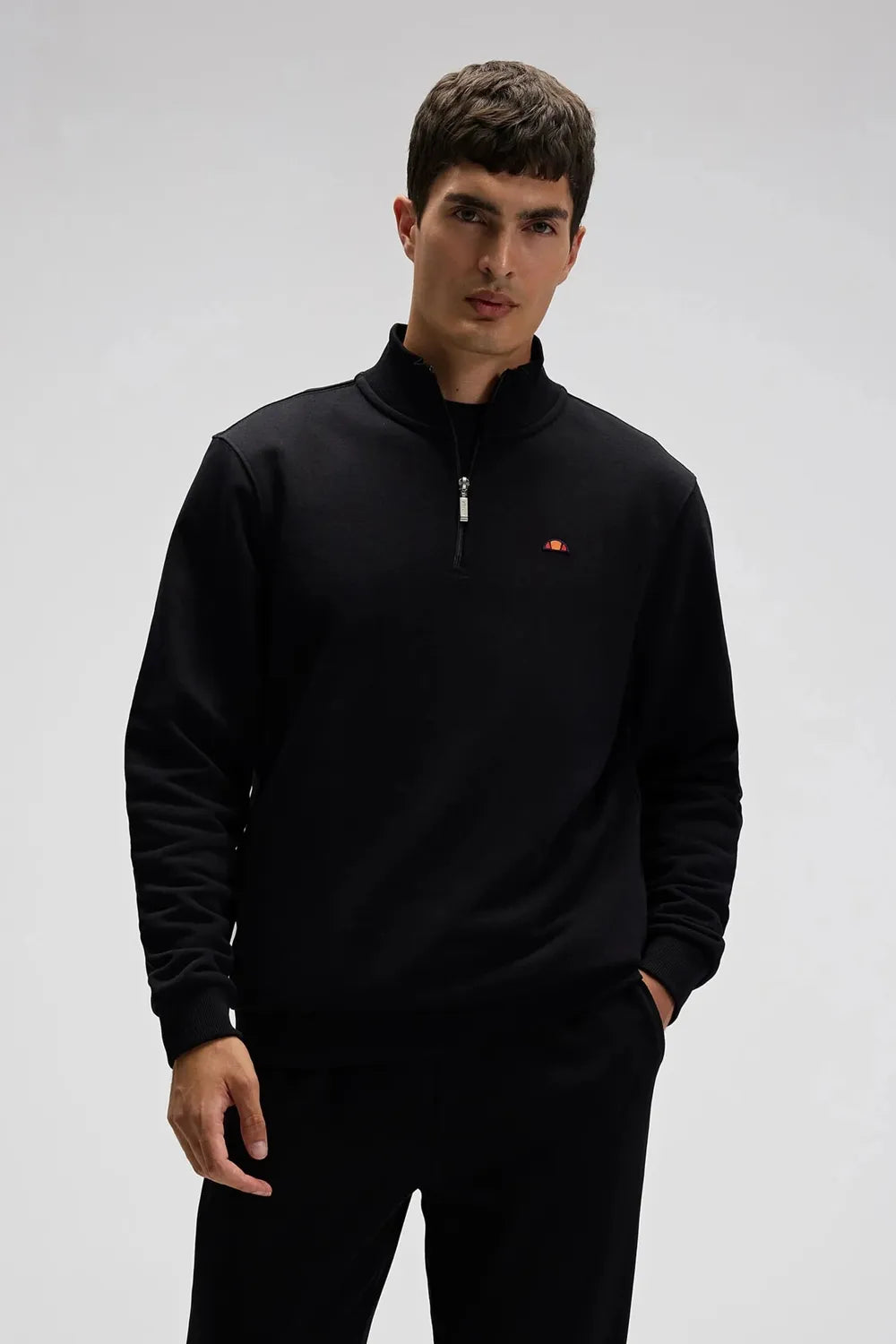 Ellesse Erkek Siyah Yarım Fermuarlı Sweat EM580-BK