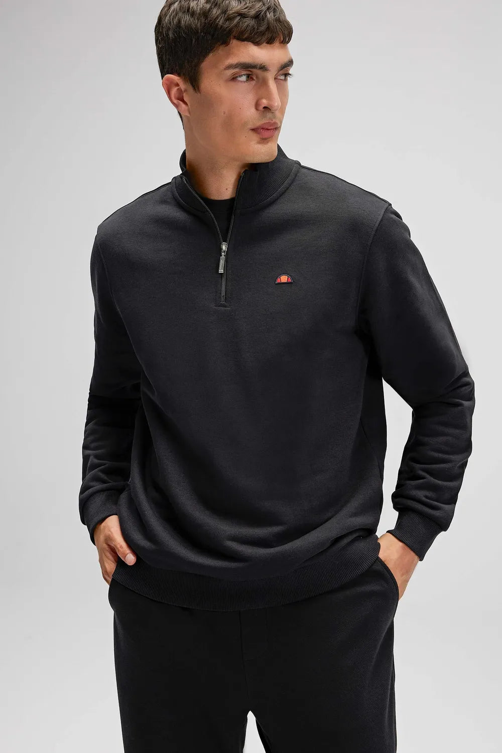 Ellesse Erkek Siyah Yarım Fermuarlı Sweat EM580-BK