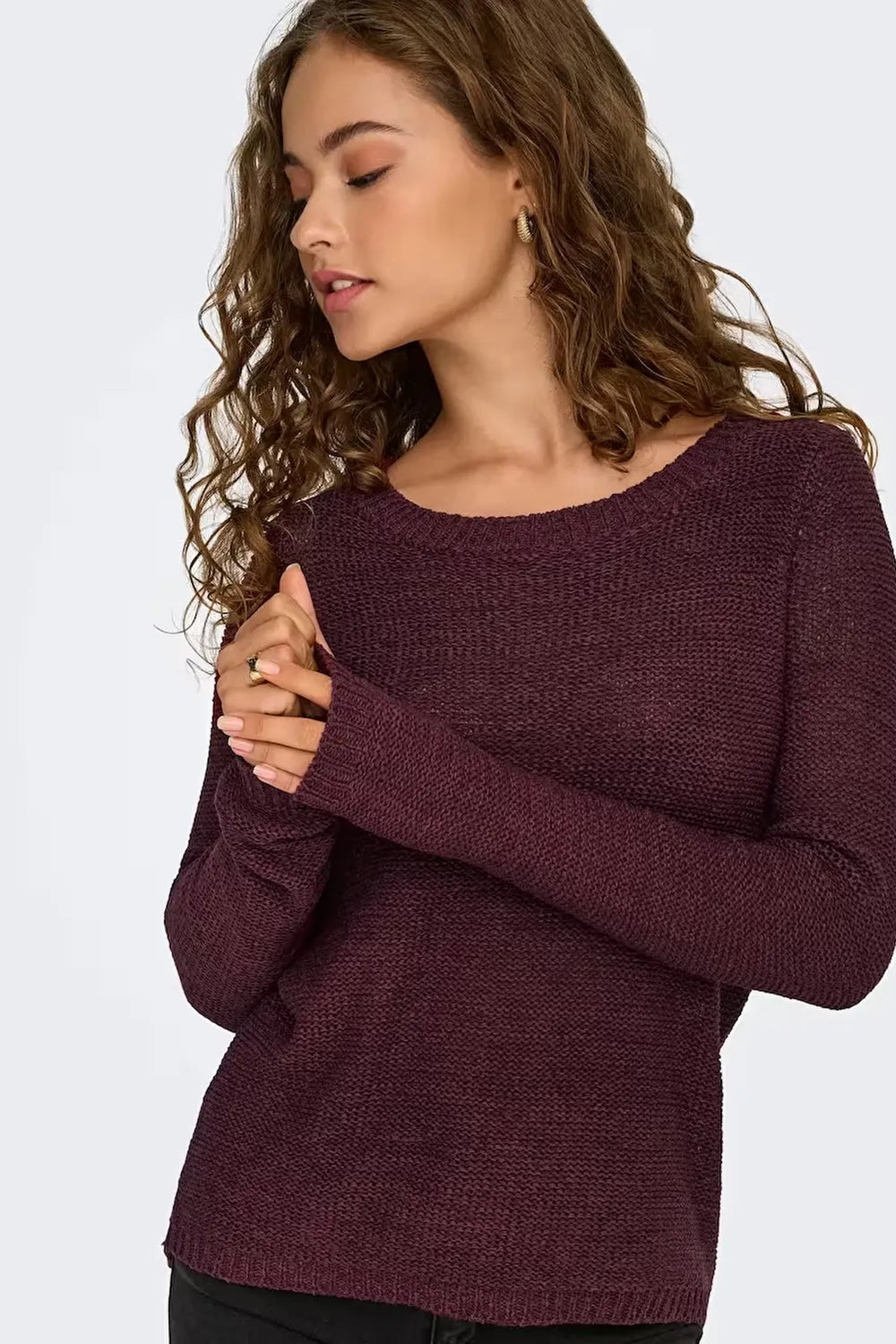 ONLY Kadın Bordo Kazak 15113356