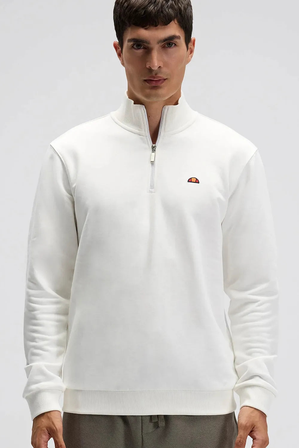 Ellesse Erkek Beyaz Yarım Fermuarlı Sweat EM580-OF