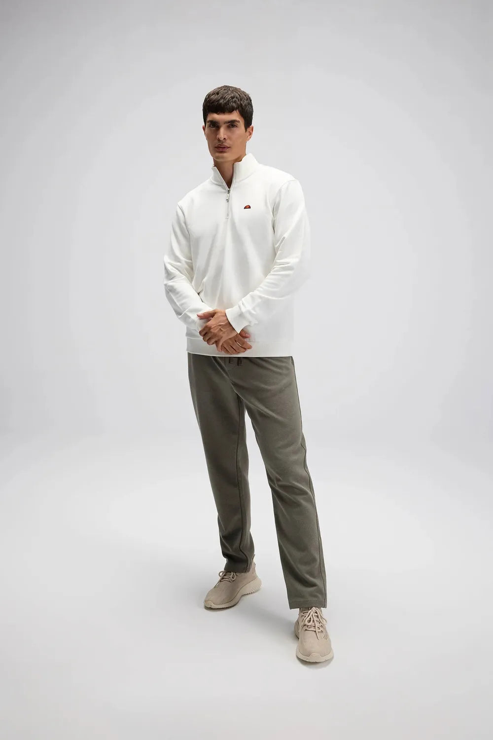 Ellesse Erkek Beyaz Yarım Fermuarlı Sweat EM580-OF