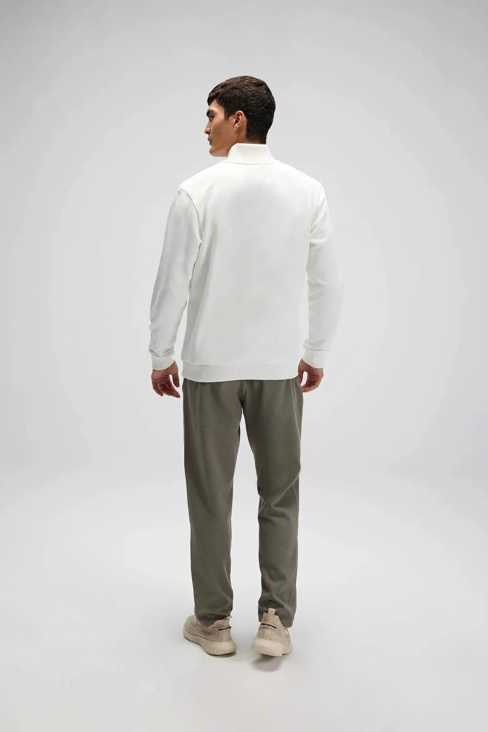 Ellesse Erkek Beyaz Yarım Fermuarlı Sweat EM580-OF