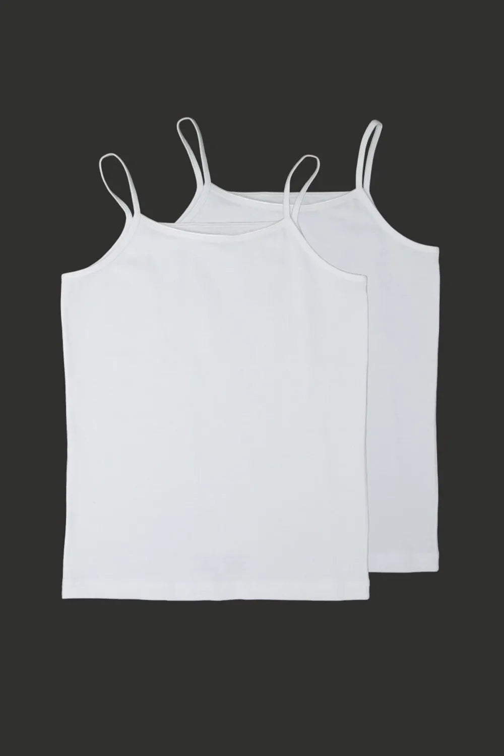 Blackspade Kız Çocuk 2'li Paket Beyaz Atlet 1296PB