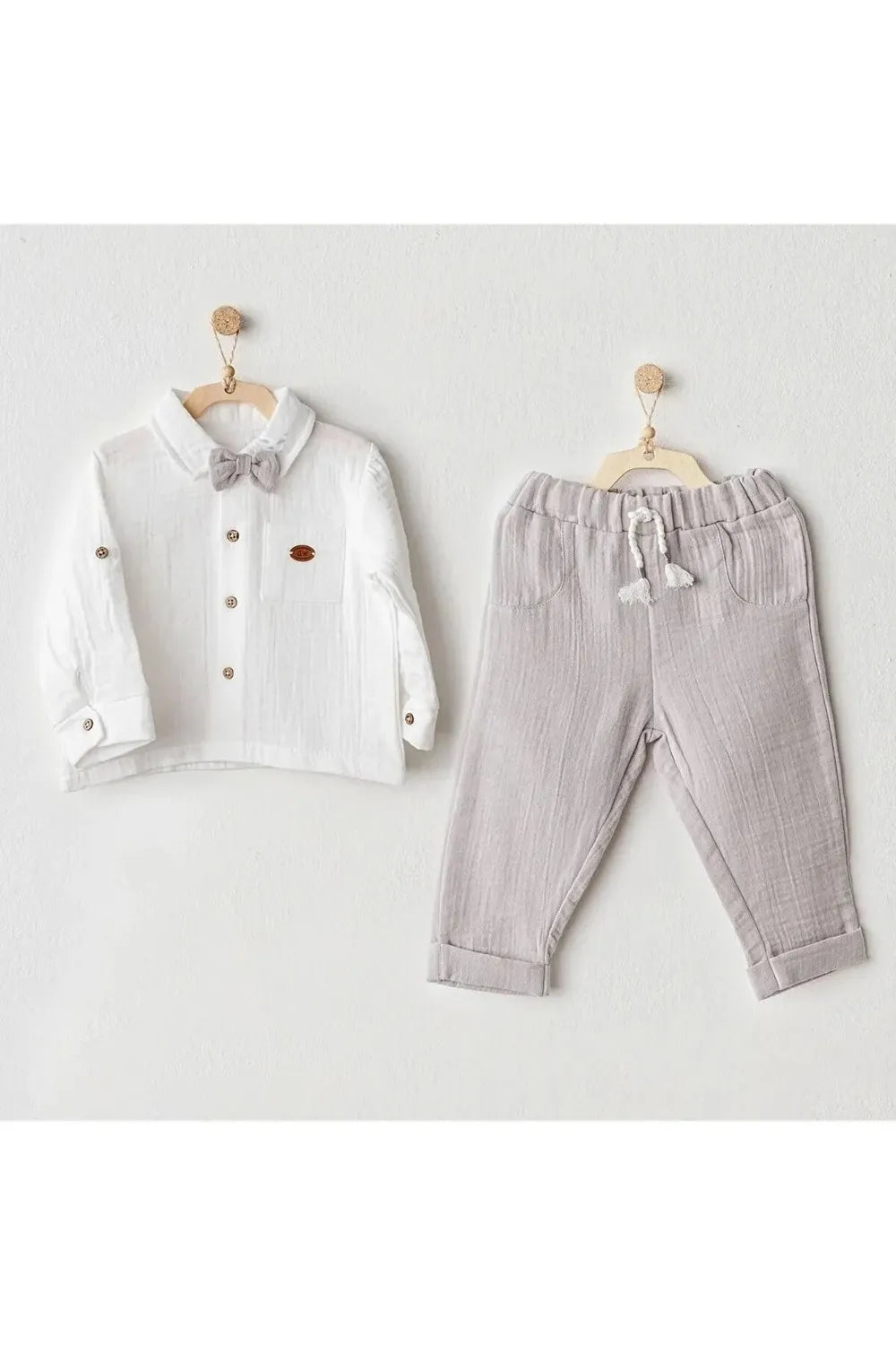 Andy Wawa Bebek Gri Muslin 2'li Takım AC25622