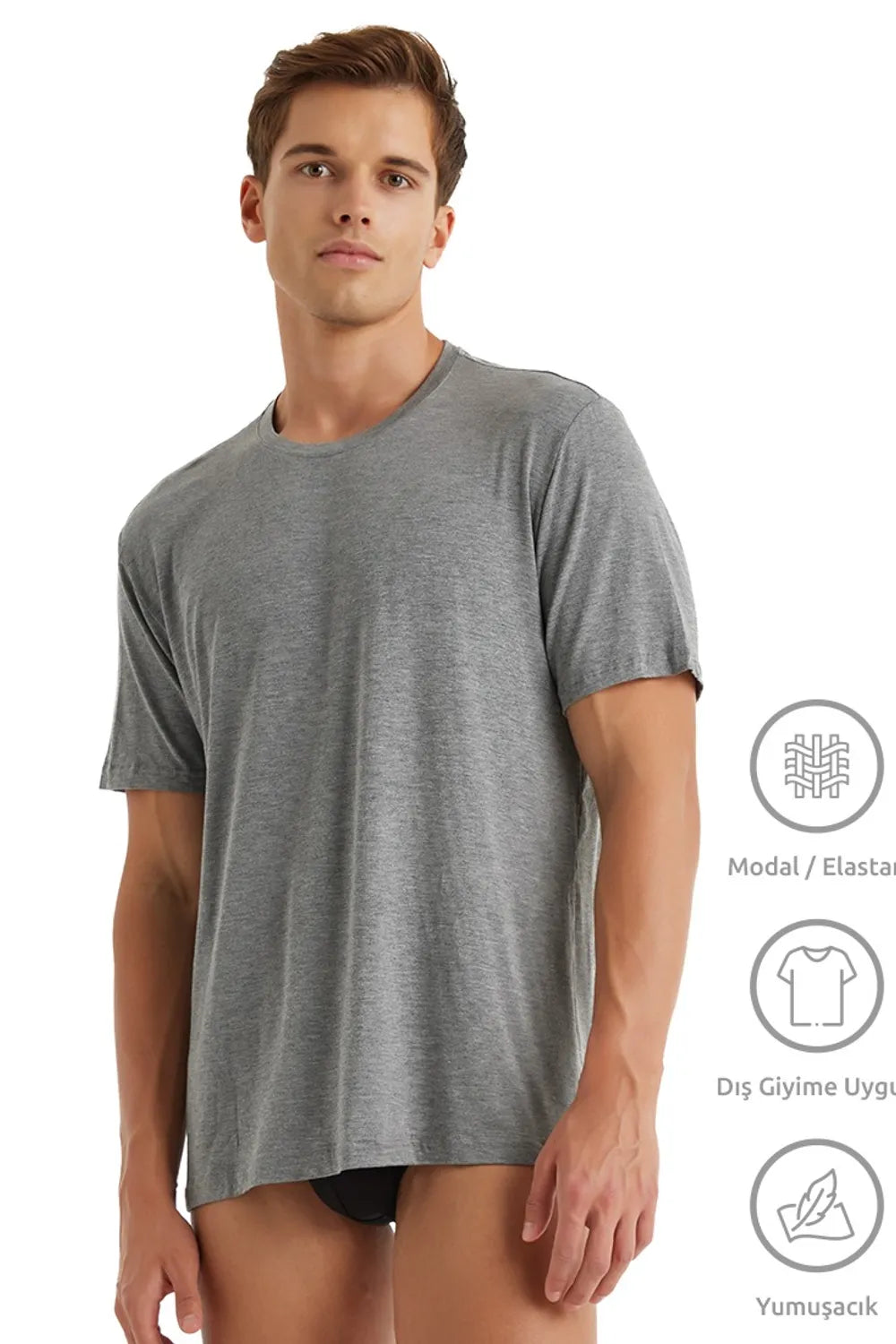 Blackspade Erkek Fanila Silver Gri Tişört 9306G