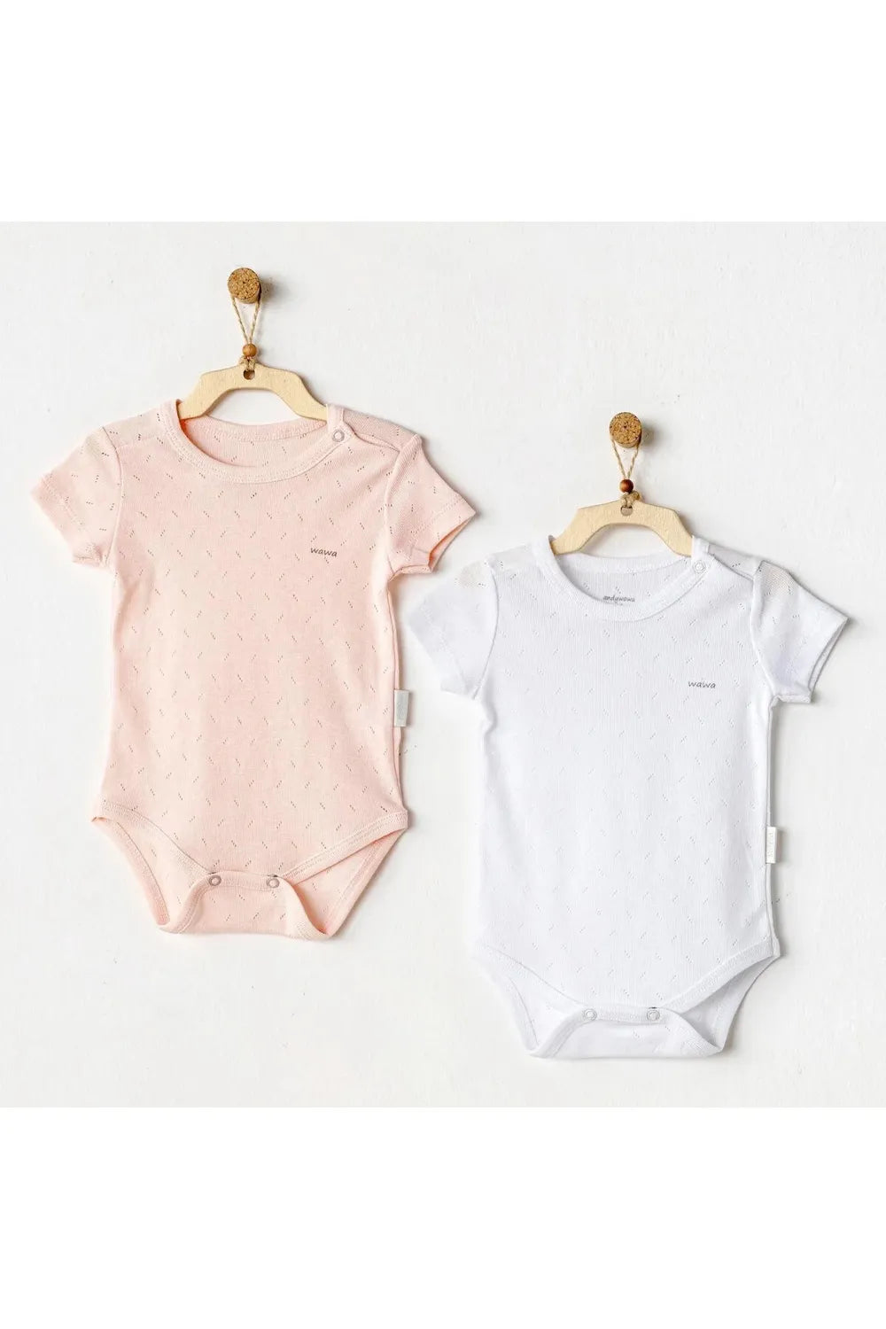 Andy Wawa Bebek Pembe Beyaz 2'li Body AC25554