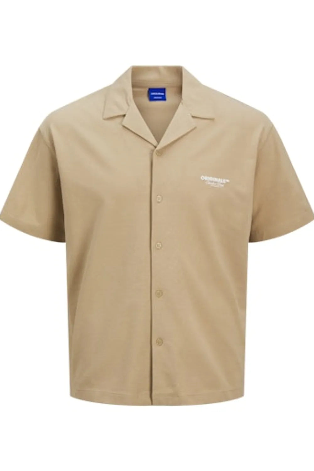 Jack Jones Erkek Pamuklu Bej Polo Yaka Gömlek 12269995