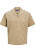 Jack Jones Erkek Pamuklu Bej Polo Yaka Gömlek 12269995