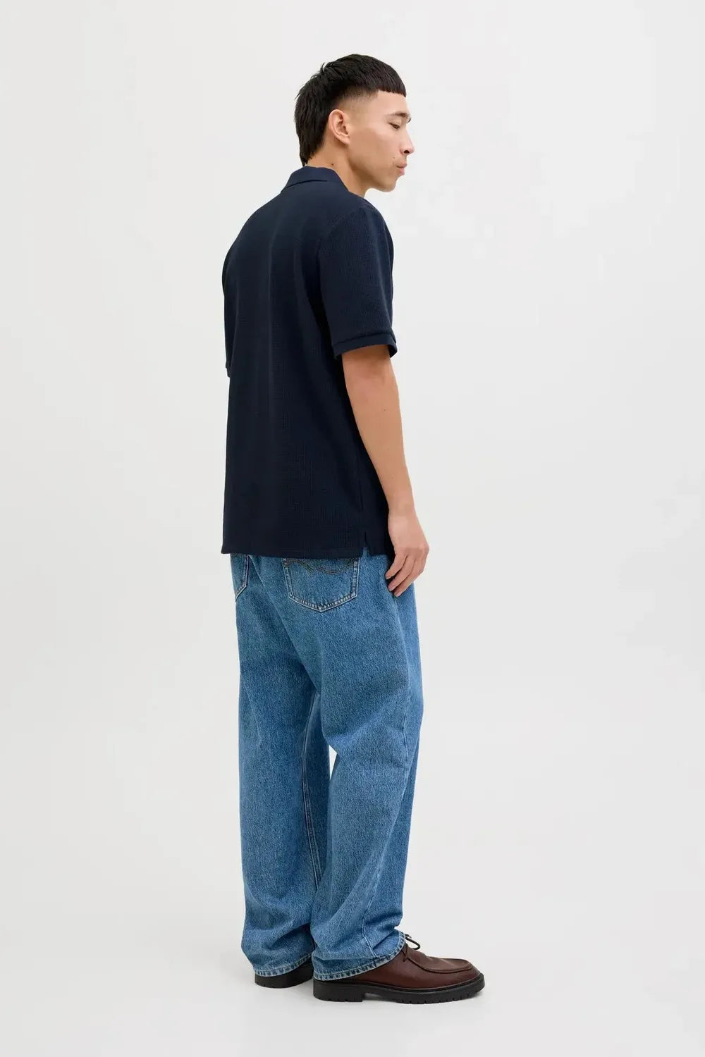 JACK JONES Erkek Lacivert Polo Yaka Kısa Kollu Tişört 12279177