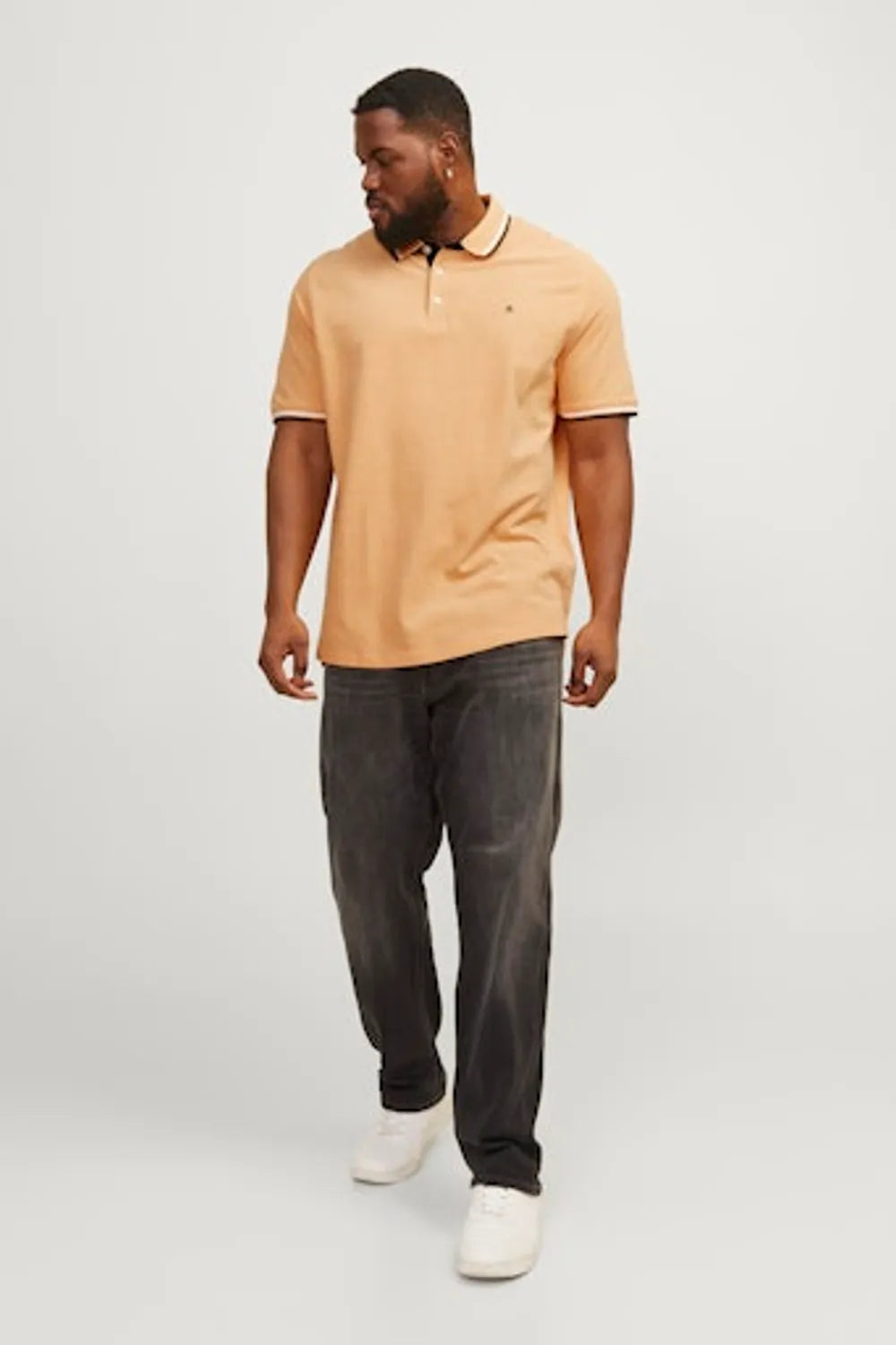 Jack Jones Erkek Pamuklu Kırmızı Polo Yaka Büyük Beden Tişört 12143859