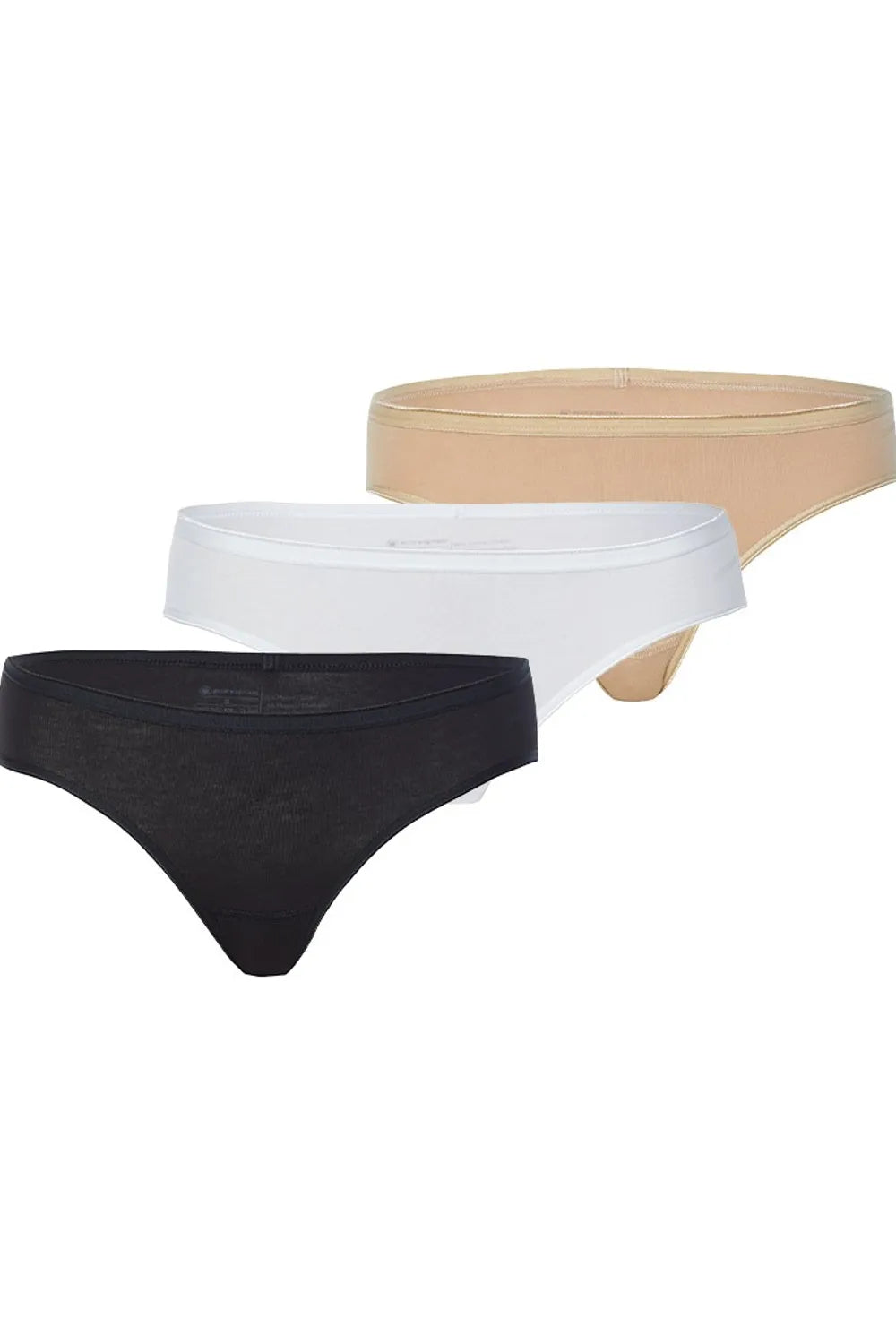 Blackspade Kadın Slip 3'lü Paket Essential Beyaz Ten Siyah Külot  1575BTS