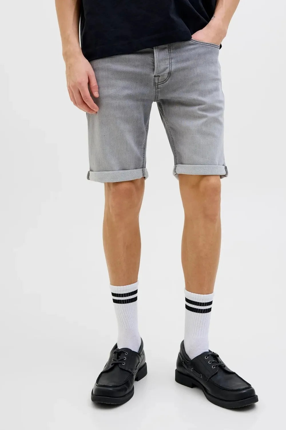 JACK JONES Erkek Grey Denim Shorts 12269502
