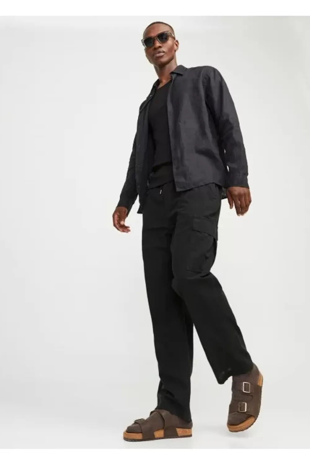 Jack Jones Erkek Jpstkarl Summer Siyah Kargo Pantolon 12268352