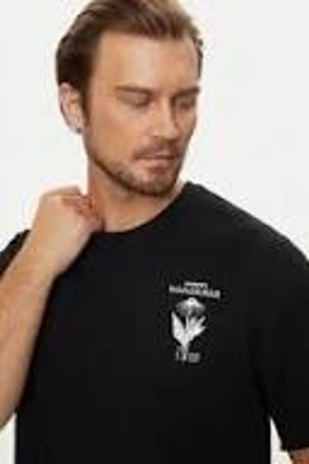 Jack Jones Erkek Pamuklu Siyah Bisiklet Yaka Tişört 12264415