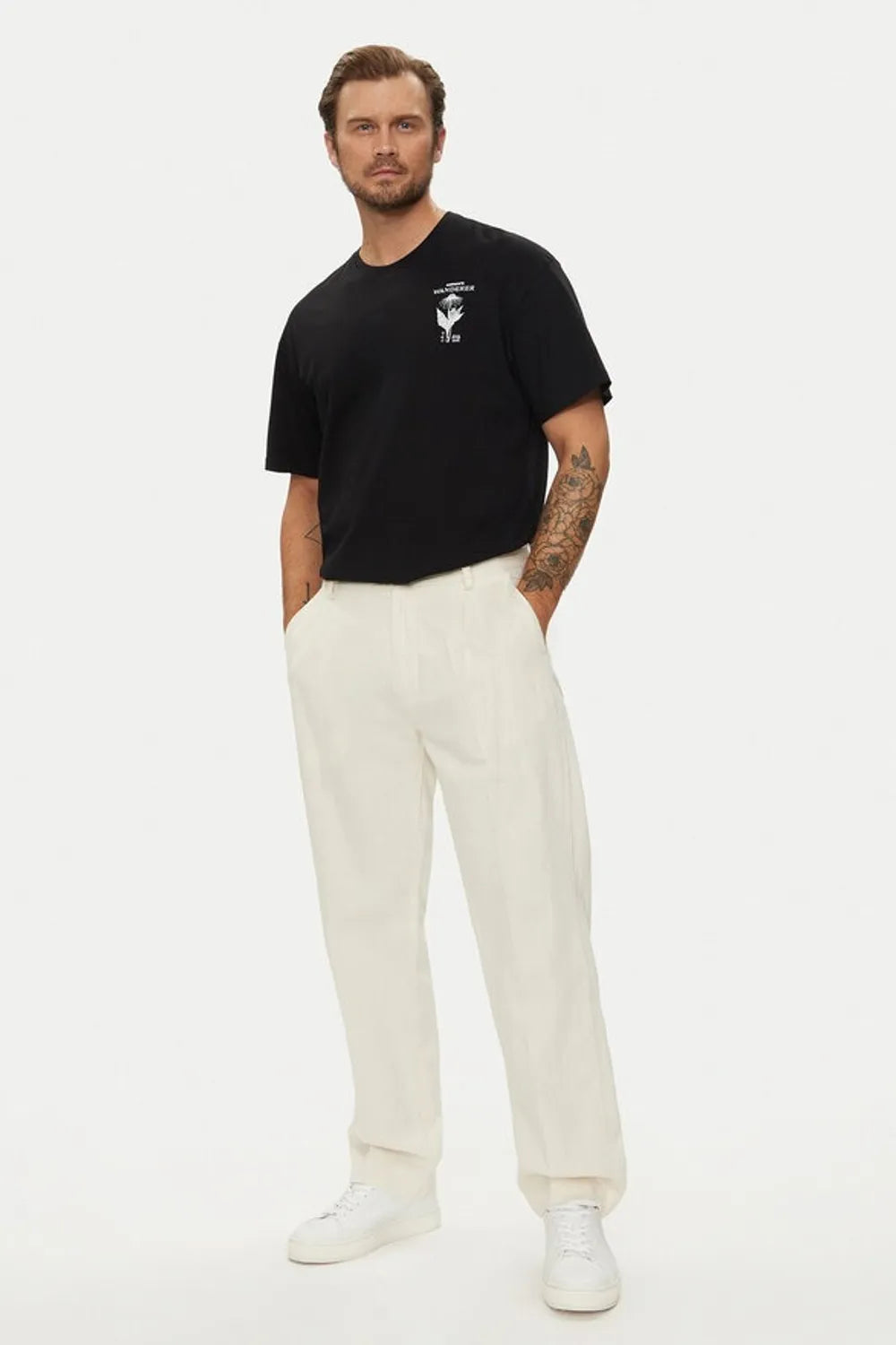 Jack Jones Erkek Pamuklu Siyah Bisiklet Yaka Tişört 12264415