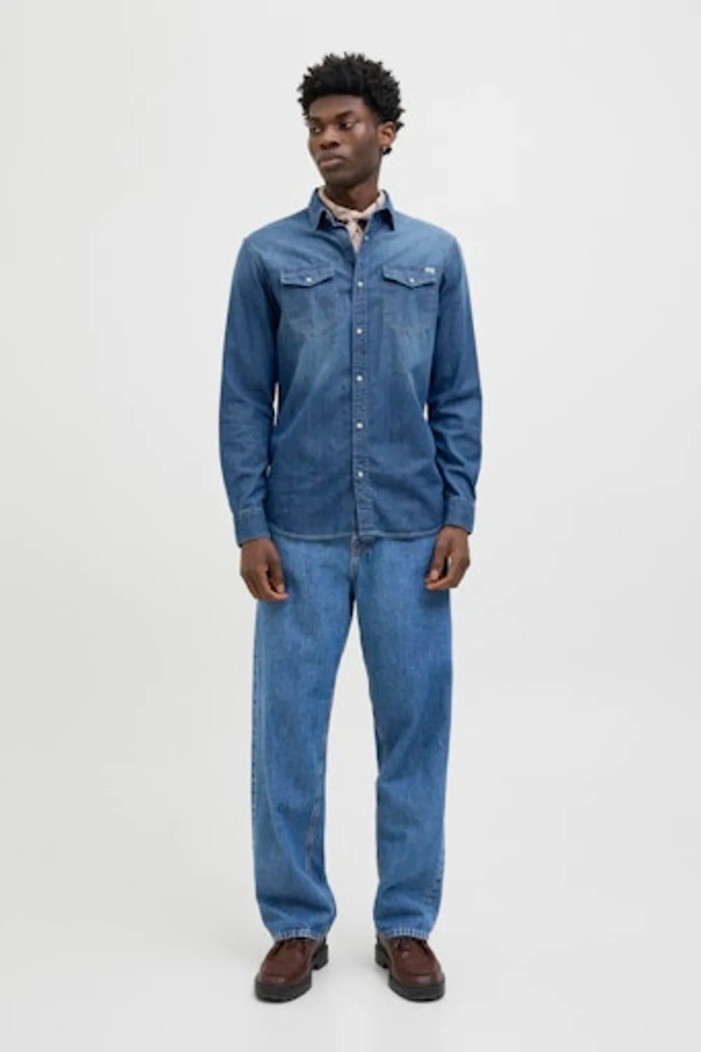 Jack & Jones Erkek MAVİ GÖMLEK 12138115