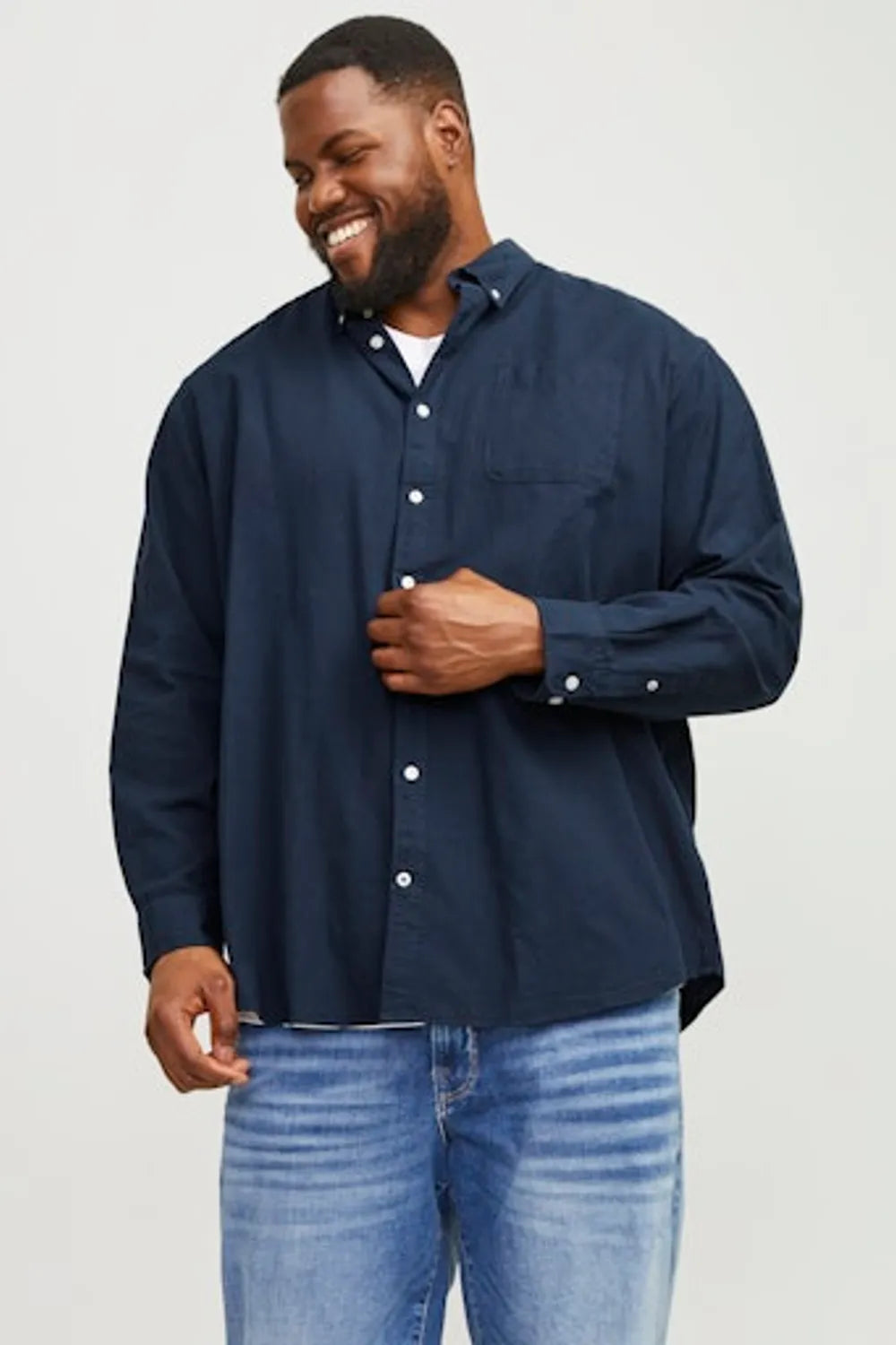 Jack & Jones Erkek KOYU LACİVERT GÖMLEK 12190444