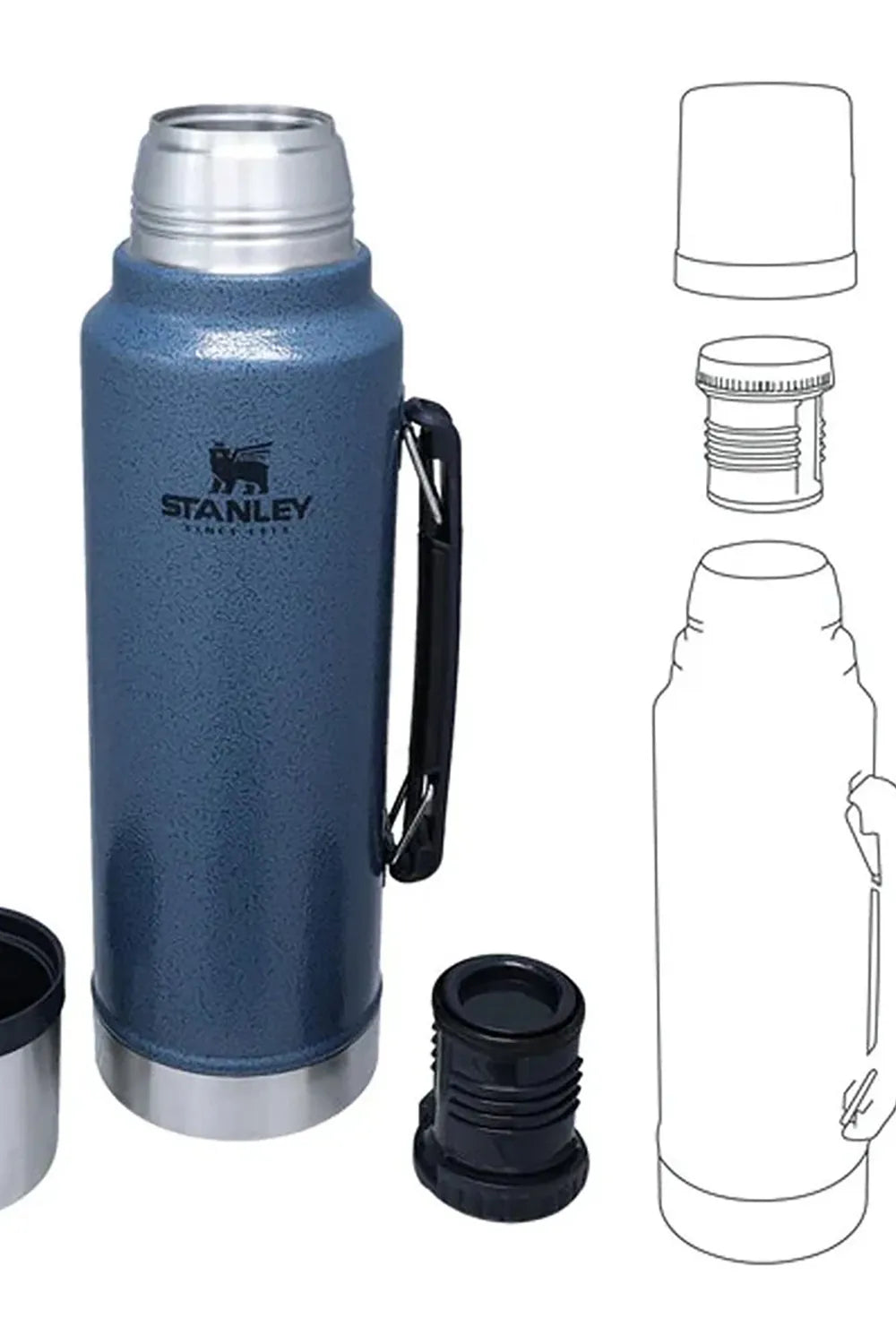 Stanley Unisex MAVİ Legendary Classic Hammertone Clay Termos 6939236429818